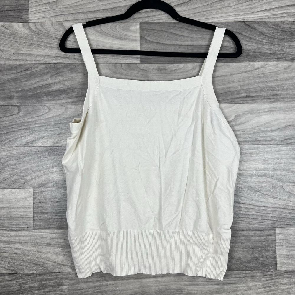 Coldwater Creek Shirt Womens 1X Cream Tank‎ Top Sleeveless Career Knit Basic